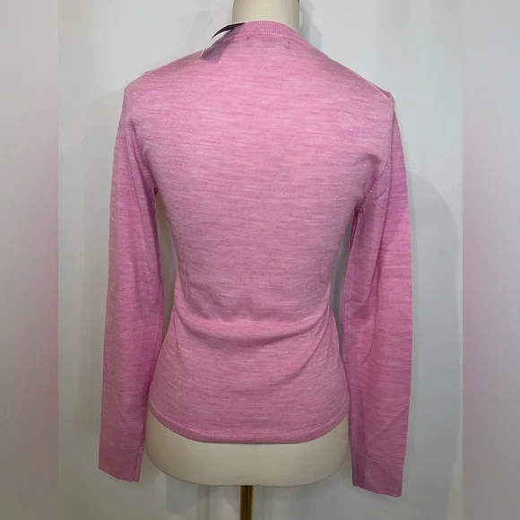 J.Crew Carolyn fitted crewneck sweater in merino wool in heather neon orchid - Picture 6 of 8